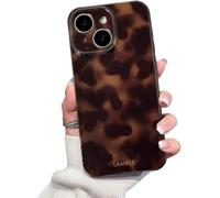 Altartar Mobile Phone Case for iPhone 16 Case Leopard Protective Case for Girls Thin Case Leopard Print Design Aesthetic Motif Camera Protection Case Cute Bumper Shockproof Bag Amber 03