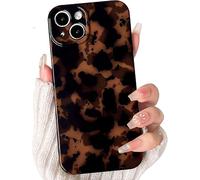 Altartar Mobile Phone Case for iPhone 16 Case Leopard Protective Case for Girls Thin Case Leopard Print Design Aesthetic Motif Camera Protection Case Cute Bumper Shockproof Bag Amber 01