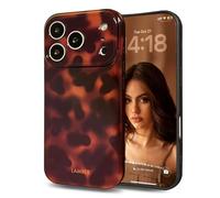Altartar Mobile Phone Case for iPhone 17 Pro Max Case Leopard Protective Case for Girls Thin Case Leopard Print Design Aesthetic Cute Motif Camera Protection Bumper Shockproof Cover,Brown Amber