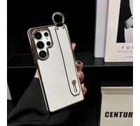 Altartar Mobile Phone Case for Samsung Galaxy S22 Ultra Glitter Thin Silicone Protective Case with Bracelet Bling Diamond Case Stand Function Luxury Case Shockproof Cover for Women Girls White