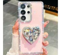 Altartar Mobile Phone Case for Samsung Galaxy S24 Plus Case with Stand, Transparent Case Samsung S24 Plus Protective Case Glitter Silicone Case Bling Diamond Camera Protection Luxury Cover Women Girls