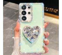 Altartar Mobile Phone Case for Samsung Galaxy S25 Case with Stand, Transparent Case Samsung S25 Protective Case Glitter Silicone Case Bling Diamond Camera Protection Luxury Cover Women Girls Light