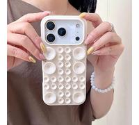 Altartar Transparent Case for iPhone 17 Pro Silicone Suction Cup Cover Removable Holder Clear Crystal Shockproof Soft TPU Ultra-Thin Bumper Case,white