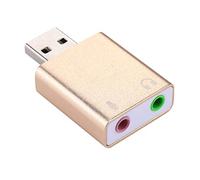 ALTC AYKK Aluminum Shell 3.5mm Jack External USB Sound Card HIFI Magic Voice 7.1 Channel Adapter Free Drive for Computer, Desktop, Speakers, Headset, Microphone(Gold) (Color : Gold)
