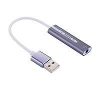 ALTC AYKK Aluminum Shell 3.5mm Jack External USB Sound Card HIFI Magic Voice 7.1 Channel Adapter Free Drive for Computer, Desktop, Speakers, Headset (Black) (Color : Grey)