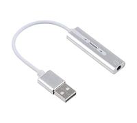 ALTC AYKK Aluminum Shell 3.5mm Jack External USB Sound Card HIFI Magic Voice 7.1 Channel Adapter Free Drive for Computer, Desktop, Speakers, Headset (Black) (Color : Silver)