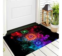 ALTCIRNMD 3D Blue Red Smoke Symbol Doormat Flat Non-Slip Carpet Welcome Mat Indoor Outdoor Abstract Art Rug Foot Pad For Front Door Bedroom Living Room Decoration,70X100Cm