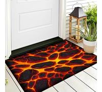 ALTCIRNMD 3D Red Yellow Lava Texture Doormat Flat Non-Slip Carpet Welcome Mat Indoor Outdoor Cartoon Art Rug Foot Pad For Front Door Bedroom Living Room Decoration,70X100Cm