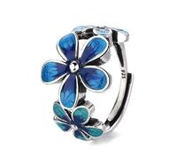 ALTCIRNMD Adjustable Flower Rings, /Pastoral Style Flowers/Open Rings Retro Enamel Statement Finger Ring Mother'S Ring Gift Women'S Elegant Ethnic Rings With Jewelry Box,Blue,Adjustable