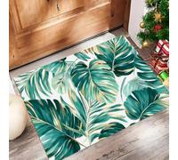 ALTCIRNMD Banana Leaf Plants Doormat Golden Green Hand-Drawn Illustrations Welcome Front Porch Decor Doormat For The Entrance Way Personalized Rugs Backing Non Slip Doormats, 70X100Cm