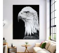 ALTCIRNMD Black And White Simple Bald Eagle Wall Poster,Canvas Art Print Paper Unframed Pencil Animals Picture Posters For Living Room Home Bedroom Wall Aesthetic Painting Decor 60X90Cm
