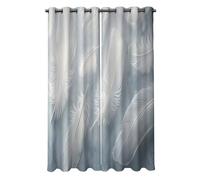 ALTCIRNMD Blackout Eyelet Curtains For Bedroom, Feather Curtains Pencil Pleat Top Thermal Insulated Room Darkening Curtain, Soft Curtain Living Room Curtain 52 x 84 Inch