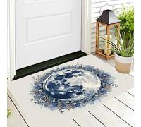 ALTCIRNMD Blue-Gray Flower Moon Area Rug,70X100Cm Soft Non Slip Door Mat Indoor Outdoor Light Shadow Landscape Print Doormat For Bedroom Floor Home Entryway Front Mats Entrance Door