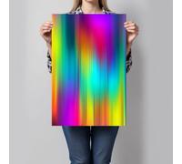 ALTCIRNMD Blur Gradient Canvas Wall Art, Rainbow Colors Poster, Cyberpunk Wall Decor For Living Room Bedroom Office 40X60Cm Unframed