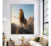 ALTCIRNMD Brown Mountain Lion Wall Poster,Canvas Art Print Paper Unframed Natural Animals Picture Posters For Living Room Home Bedroom Wall Aesthetic Painting Decor 70X100Cm