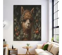 ALTCIRNMD Brown Tomato Alpaca Wall Poster,Canvas Art Print Paper Unframed Fantasy Animals Picture Posters For Living Room Home Bedroom Wall Aesthetic Painting Decor 70X100Cm