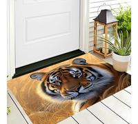 ALTCIRNMD Brownish Yellow Grassland Tiger Indoor Doormat Bath Rugs Non Slip,Washable Cover Carpets Mat Home Decor Wild Animals For Kitchen Bedroom Toilet Floor Rug Entry Patio 70X100Cm