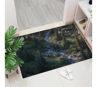 ALTCIRNMD Cracked Rhinoceros Welcome Mats, 70X100Cm, Map Abstraction Indoor Carpet, Non-Slip Washable Floor Mat For Doorways, Stairs, Game Rooms, Living Rooms, Gray Gold