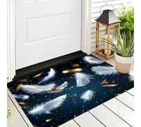 ALTCIRNMD Door Mat 3D Style Blue White Floating Feathers Decor Door Mat For Indoor,80X120Cm Non-Slip Entrance Rug Machine Washable Soft Doormats Magic Art For Kitchen Bathroom Bedroom
