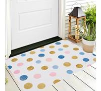 ALTCIRNMD Door Mat 3D Style Powder Blue Fashion Polka Dots Decor Door Mat For Indoor,70X100Cm Non-Slip Entrance Rug Machine Washable Soft Doormats Geometric Art For Kitchen Bathroom Bedroom