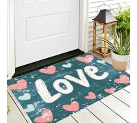 ALTCIRNMD Door Mat 3D Style Red White Love Words Decor Door Mat For Indoor,80X120Cm Non-Slip Entrance Rug Machine Washable Soft Doormats Romantic Retro For Kitchen Bathroom Bedroom
