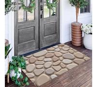 ALTCIRNMD Door Mat For Front Door White Cobblestone Walls Welcome Mats Simple Texture Kitchen Rug Non-Slip Entry Way Doormat For Indoor Outdoor Bathroom/Bedroom/Living Room,80X120Cm