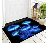 ALTCIRNMD Entrance Rug 40X60Cm 3D Blue Glitter Mushroom,Fantasy Plants Non Slip Carpet Welcome Doormats,Floor Indoor Outdoor Mats Home Decoration For Front Back Door Mat