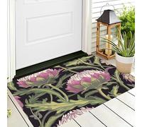 ALTCIRNMD Entrance Rug 40X60Cm 3D Pink Green Artichoke Flowers Green Leaves,Retro Plants Non Slip Carpet Welcome Doormats,Floor Indoor Outdoor Mats Home Decoration For Front Back Door Mat
