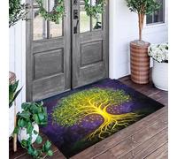 ALTCIRNMD Entrance Rug 40X60Cm 3D Yellow-Green Flash Tree,Natural Plant Art Non Slip Carpet Welcome Doormats,Floor Indoor Outdoor Mats Home Decoration For Front Back Door Mat
