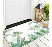 ALTCIRNMD Entrance Rug 60X90Cm 3D Green Palm Leaf Plants,Tropical Scenery Non Slip Carpet Welcome Doormats,Floor Indoor Outdoor Mats Home Decoration For Front Back Door Mat