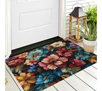 ALTCIRNMD Entrance Rug 60X90Cm 3D Pink Bright Flowers,Colorful Plants Non Slip Carpet Welcome Doormats,Floor Indoor Outdoor Mats Home Decoration For Front Back Door Mat