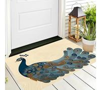 ALTCIRNMD Entrance Rug 70X100Cm 3D Blue-Brown Elegant Peacock,Cartoon Animals Non Slip Carpet Welcome Doormats,Floor Indoor Outdoor Mats Home Decoration For Front Back Door Mat