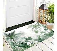 ALTCIRNMD Entrance Rug 80X120Cm 3D Green Misty Palm Trees,Natural Plants Non Slip Carpet Welcome Doormats,Floor Indoor Outdoor Mats Home Decoration For Front Back Door Mat