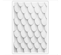ALTCIRNMD Fish Scale Semicircle Canvas Prints Wall Art 60x90cm, Simple Geometry Wall Art for Living Room, Big Small Vertical White Decorative Poster Bedroom Women Men