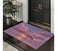 ALTCIRNMD Flamingos In The Water Doormat, Pink Orange Sunset Illustrations Front Door Mat For Outdoor & Indoor Entrance Kitchen Bedroom Decor,Waterproof Non-Slip Dust Absorbent, Easy Clean, 60X90Cm