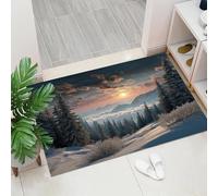 ALTCIRNMD Flower Cat Welcome Mats, 90X150Cm, Street Illustration Style Indoor Carpet, Non-Slip Washable Floor Mat For Doorways, Stairs, Game Rooms, Living Rooms, Black White