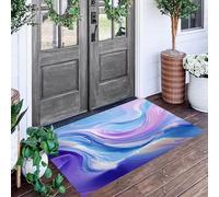 ALTCIRNMD Fluid Macarons Doormat Powder Blue Abstract Art Welcome Front Porch Decor Doormat For The Entrance Way Personalized Rugs Backing Non Slip Doormats, 50X80Cm