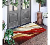 ALTCIRNMD Fluid Texture Doormat Red White Abstract Art Welcome Front Porch Decor Doormat For The Entrance Way Personalized Rugs Backing Non Slip Doormats, 70X100Cm