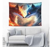 ALTCIRNMD Fox, Wolf Tapestry Abstract Flame Universe Tapestry Tapestries Aesthetic Wall Hanging Cloth Wall Decoration Art Wall Cloth For Bedroom Living Room Home 150X200Cm