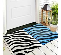 ALTCIRNMD Front Door Mat Indoor Outdoor Entrance,3D Dark Blue Zebra Stripes All-Weather Doormat,Animal Textures Rugs,Easy Clean Patio Porch Entryway Mat For Home Yard Floor,70X100Cm