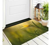 ALTCIRNMD Front Door Mat Indoor Outdoor Entrance,3D Yellow-Green Grass Flowers All-Weather Doormat,Natural Plants Rugs,Easy Clean Patio Porch Entryway Mat For Home Yard Floor,50X80Cm