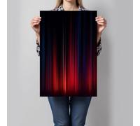 ALTCIRNMD Gradient Vertical Lines Canvas Prints Wall Art 30X40Cm, Cyber Technology Style Wall Art For Living Room, Big Small Vertical Red Decorative Poster Bedroom Women Men