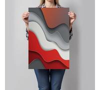 ALTCIRNMD Grayish Red Wavy Lines Wall Art Poster, Modern Minimalist Style Canvas Print For Bedroom Living Room Decor, Aesthetic Wall Decor 50X70Cm Unframed