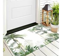 ALTCIRNMD Green Dense Palm Trees Door Mats Indoor,Soft Low Pile Front Doormats,Jungle Plants Print Non-Slip Entrance Floor Rug,Carpet Kitchen Laundry Bathroom Bedroom Living Room,90X150Cm