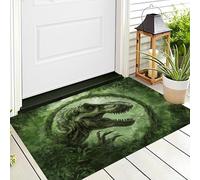 ALTCIRNMD Green Vine Tyrannosaurus Front Door Mat Outside Inside Entrance,3D Print Forest Animals Outdoor Indoor Entry Front Doormat Classroom Patio Garage Shoes Off Mat,60X90Cm