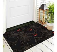 ALTCIRNMD Halloween Door Mat Black Red Spider Web Bat Welcome Mats Profile Absorbent Front Back Doormat Non Slip Rugs Carpet Gothic Animals For Home Indoor Outdoor Entrance,70X100Cm