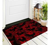 ALTCIRNMD Halloween Festival Decor Doormat Indoor,90X150Cm Nonslip Welcome Matts For Floor,Entrance Rug Machine Washable For Front Back Door,Flying Bats Klimt Art Red Black