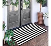 ALTCIRNMD Indoor Door Mats 40X60Cm Black White Simple Stripes Pattern Entrance Rug Soft Low-Profile Inside Doormats Geometric Art For Entryway Hallway Kitchen Bedroom Laundry Room Home Decor