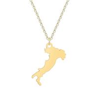 ALTCIRNMD Italy Map Pendant Necklace - Italy Outline Pendant Map Necklace,Ethnic Charm Trendy Pattern Italy Maps Necklace,Simple Hip Hop Dainty Pattern Italy Maps Charm For Men Women,Yellow,50Cm
