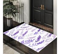 ALTCIRNMD Lavender Floral Dream Botanical 40X60Cm Machine Washable Non-Slip Low Pile Indoor/Outdoor Rug - Waterproof Entrance Mat For Hallway, Kitchen, Front Door, Light Purple